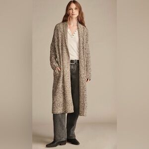 NWT Lucky Brand Sweater Duster, XXL, Tan/Black
